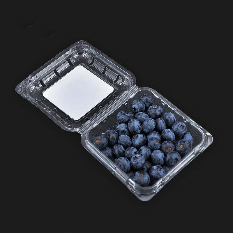 125g en -gros cu ridicata transparentă de ambalaje de ambalare a blueberry -ului de afișare