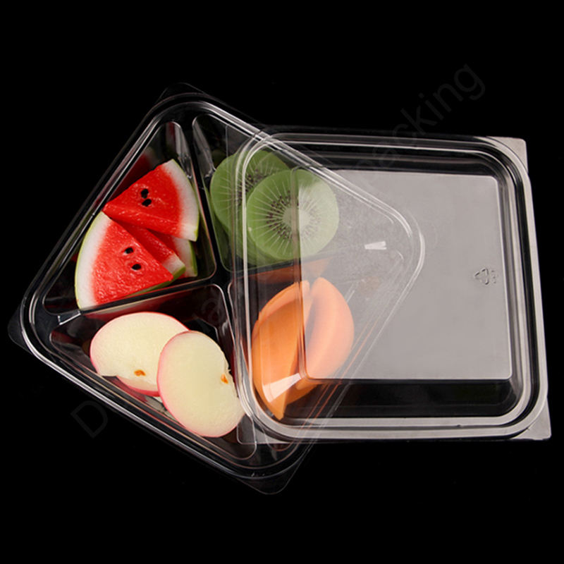 Plastic de unică folosință din plastic transparent salată de fructe de fructe ambalaj cu capac cu capac