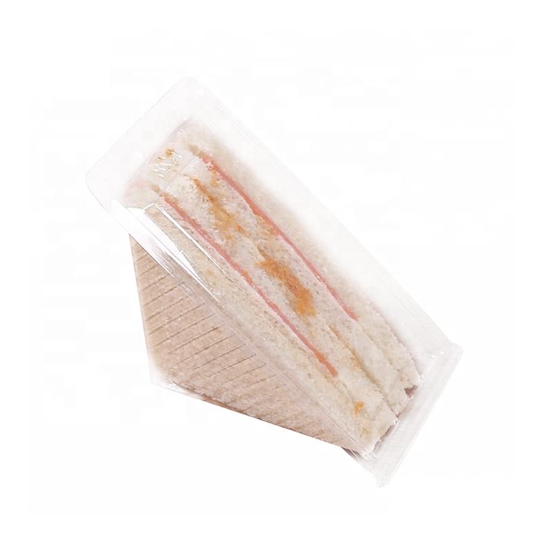 Clear triunghi box ambalare cu ridicata cu ridicata din plastic etichetă personalizată de unică folosință de unică folosință sandwich și tort animal de logo animal de companie, PLA