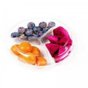 Trei-compartment Fresh-cut Fruits Box Bottom 220*170*60 mm HJ-1803F